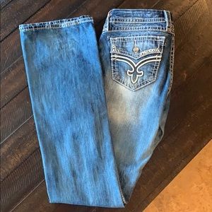 Rock Revival Rhinestone Button/Flap Pocket Jeans